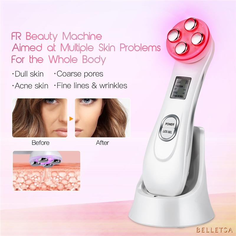 Ultrasonic Face Cleaning Skin Scrubber Facial Cleansing Peeling Machine Pore Cleaner + RF EMS LED Anti Aging Facial Massager 39