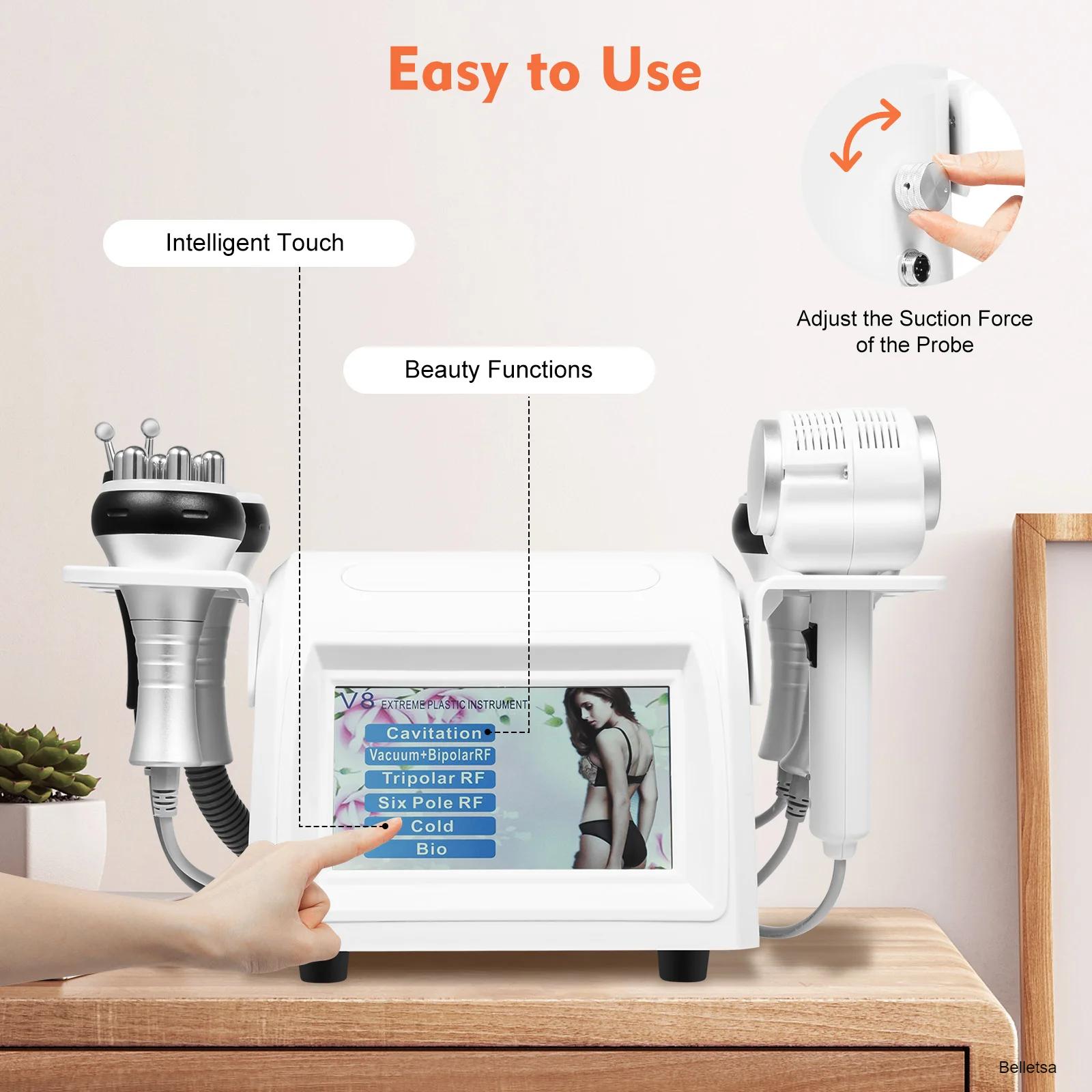 6-in-1 Beauty Machine 40K RF Fat Blasting Cavitation Machine with 6 Head for Spa Salon Home Facial Body Slimming – 250W EU Plug 6-in-1 Beauty Machine 40K RF Fat Blasting Cavitation Machine with 6 Head for Spa Salon Home Facial Body Slimming – 250W EU Plug