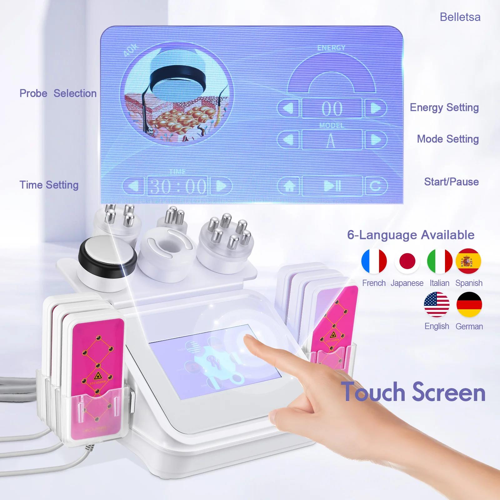 Touch Screen 6-in-1 Body Shaping Laser Lipo Massager Cavitation Vacuum Ultrasonic Machine Fat Burning Cellulite Removal Body Touch Screen 6-in-1 Body Shaping Laser Lipo Massager Cavitation Vacuum Ultrasonic Machine Fat Burning Cellulite Removal Body